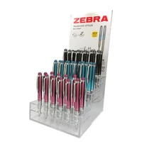 Golyóstoll display, 0,24 mm, teleszkópos, rozsdamentes acél, ZEBRA "Telescopic Metal Stylus", kék - 36db