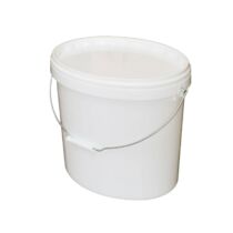 Műanyag ovális vödör, fehér, 18 liter