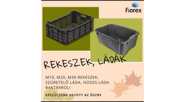 Műanyag rekeszek, ládák szüreteléshez, hogy a gyümölcs, zöldség friss maradjon