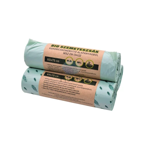 Lebomló Szemeteszsák, PLA 600x750x0,025 mm 10 db/tekercs, 60 liter