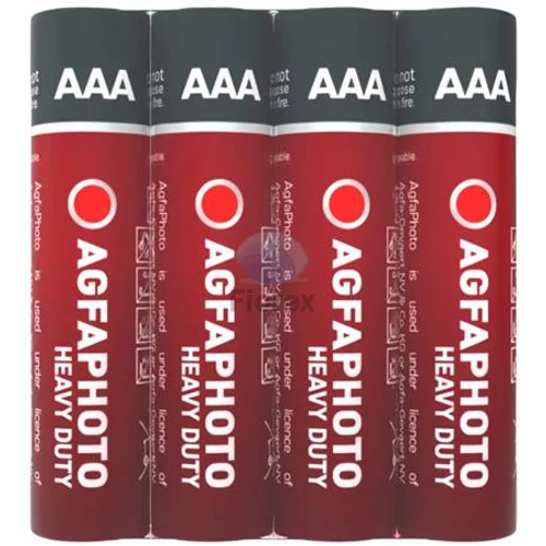 Elem, AAA, 4 db, féltartós (szén-cink), zsugor, AGFAPHOTO "Heavy Duty"