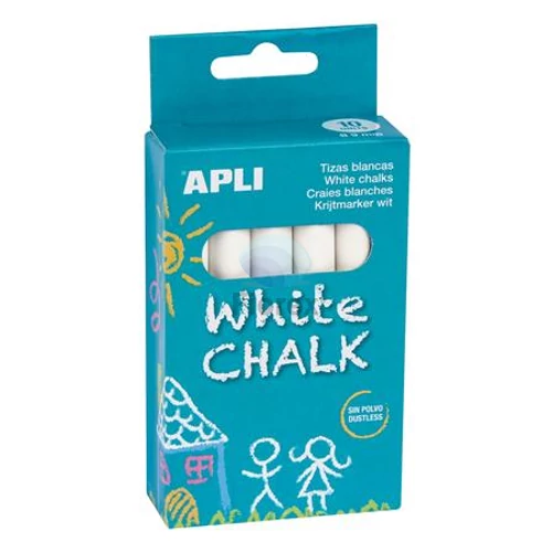 Táblakréta, kerek, APLI, fehér - 10db