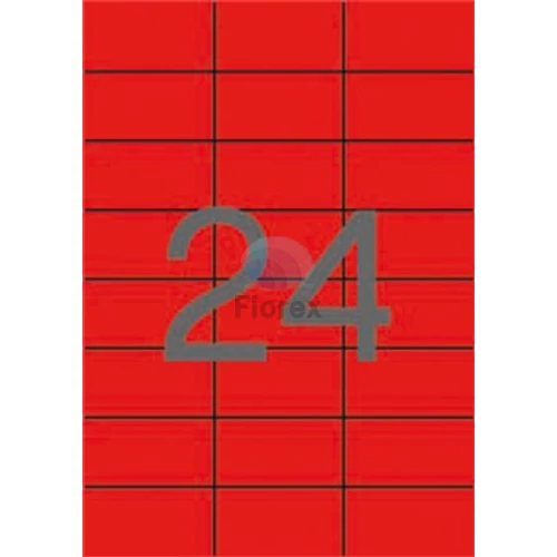 Etikett, 70x37 mm, színes, APLI, piros, 480 etikett/csomag