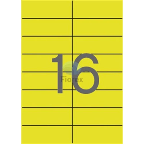 Etikett, 105x37 mm, színes, APLI, sárga, 320 etikett/csomag