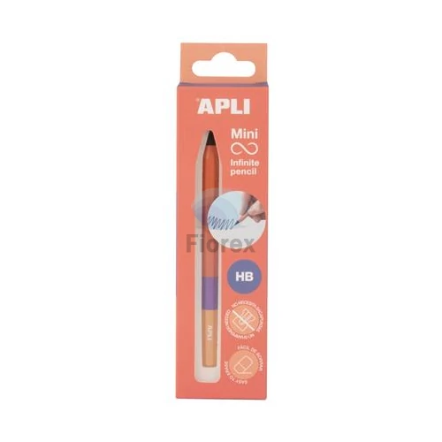 Töltőceruza, mini, HB, hatszögletű, tricolor, APLI "Infinite", narancs