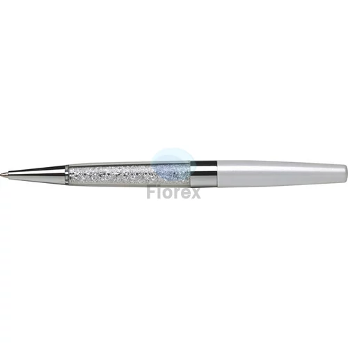 Golyóstoll, krémfehér, alul fehér SWAROVSKI® kristállyal töltve, 14cm, ART CRYSTELLA®