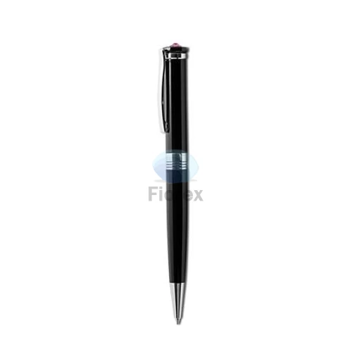 Golyóstoll, fekete, "Rimini", rózsaszín SWAROVSKI® kristállyal, 14 cm, ART CRYSTELLA®