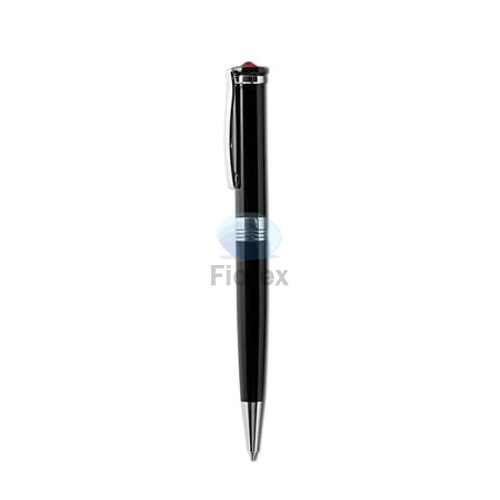 Golyóstoll, fekete, "Rimini", light siam piros SWAROVSKI® kristállyal, 14 cm, ART CRYSTELLA®