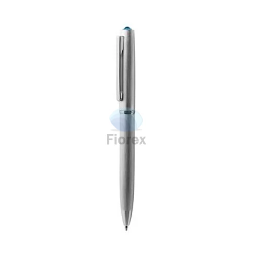 Golyóstoll, ezüst, "Oslo", aquakék SWAROVSKI® kristállyal, 13 cm, ART CRYSTELLA®