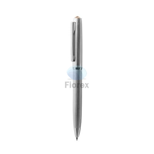 Golyóstoll, ezüst, "Oslo", arany SWAROVSKI® kristállyal, 13 cm, ART CRYSTELLA®