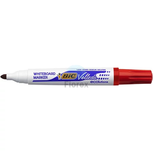 Flipchart- és táblamarker, 1,4 mm, kúpos, BIC" Velleda ecolutions", piros