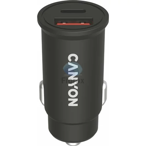 Autós töltő, USB-C/USB-A, QC 3.0 18W, PD 30W, CANYON "C-20B03"