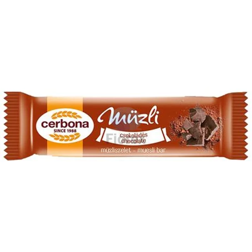 Müzliszelet, 20 g, CERBONA, csokoládés