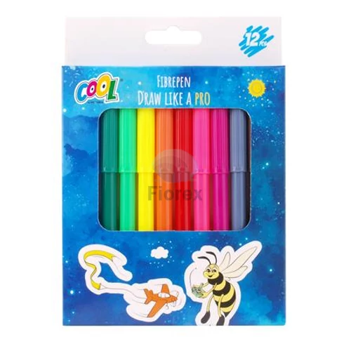 Filctoll készlet, 2 mm, COOL BY VICTORIA, 12 különböző szín