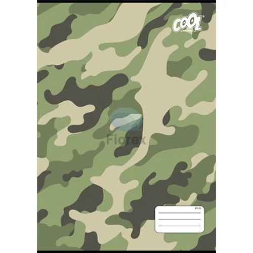 Füzet, tűzött, A4, kockás, 32 lap, COOL BY VICTORIA "Camouflage", "87-32"