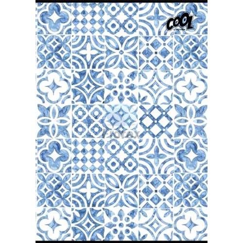 Füzet, tűzött, A4, kockás, 80 lap, COOL BY VICTORIA "Mediterrain patterns"