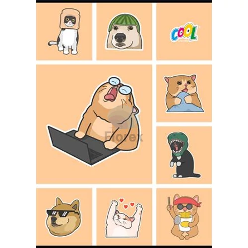 Füzet, tűzött, A4, kockás, 80 lap, COOL BY VICTORIA "Memes"