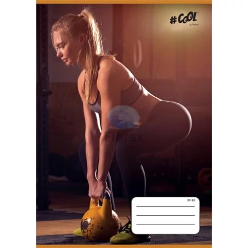 Füzet, tűzött, A5, vonalas, 32 lap, 4-8. osztály, COOL BY VICTORIA, "Fitness life", "21-32"