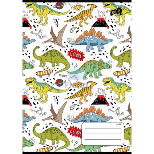 Füzet, tűzött, A5, vonalas, 32 lap, 1. osztály, COOL BY VICTORIA "Dinosaurus world", "14-32"
