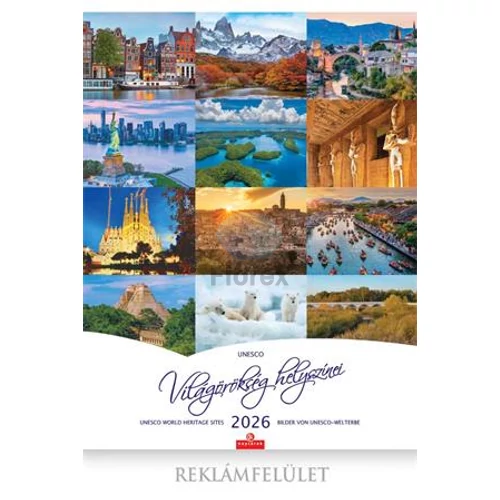 Naptár, fali, CSG "Világörökség helyszínei"