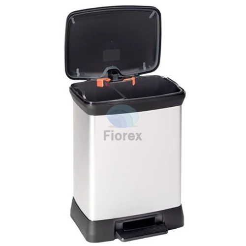 Pedálos szemetes, műanyag, duo, 10+18 l, CURVER, szürke/fekete