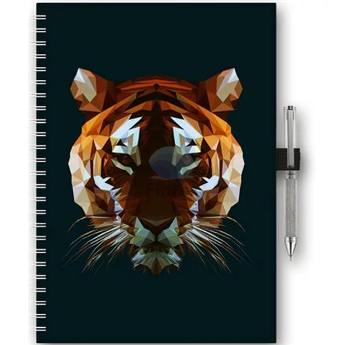 Naptár, tervező, A5, heti, DAYLINER, "InSpiral", tiger