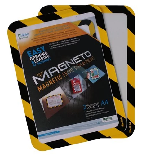 Infokeret, mágneses háttal, A4, DJOIS "Magneto Safety", sárga-fekete - 2db
