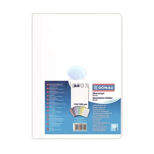 Gyorsfűző, PP, A4, DONAU, fehér
