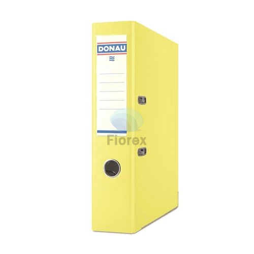 Iratrendező, 75 mm, A4, PP, élvédő sínnel, DONAU "Premium", citromsárga