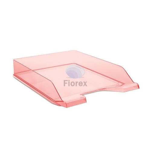 Irattálca, műanyag, DONAU, áttetsző piros