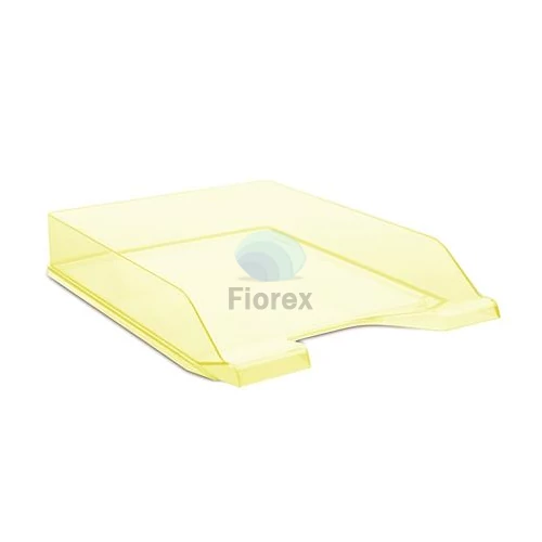 Irattálca, műanyag, DONAU, áttetsző citromsárga