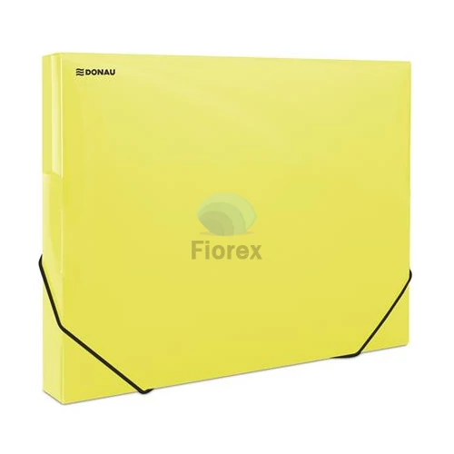 Gumis mappa, 30 mm, PP, A4, DONAU, áttetsző sárga