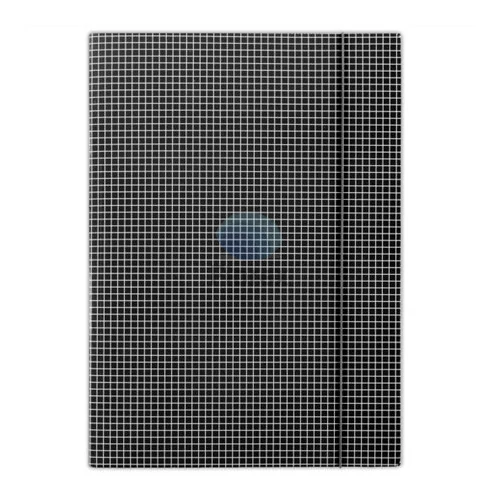 Gumis mappa, karton, A4, kockás, DONAU, fekete