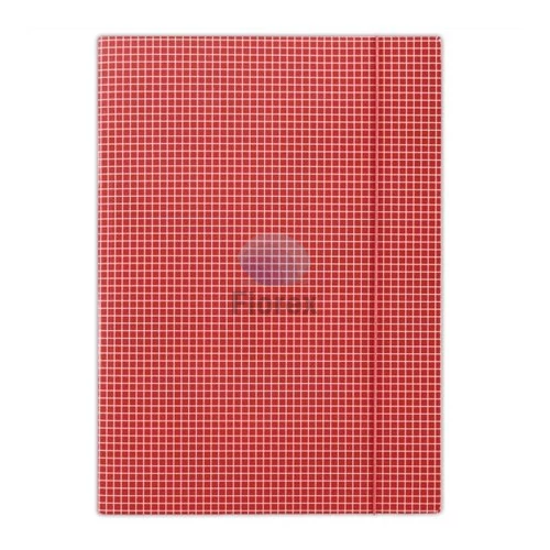 Gumis mappa, karton, A4, kockás, DONAU, piros