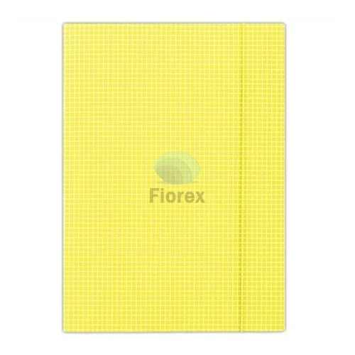 Gumis mappa, karton, A4, kockás, DONAU, citromsárga