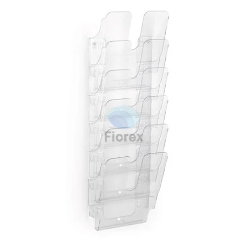 Prospektustartó, fali, álló, A4, DURABLE "FLEXIPLUS 6", áttetsző