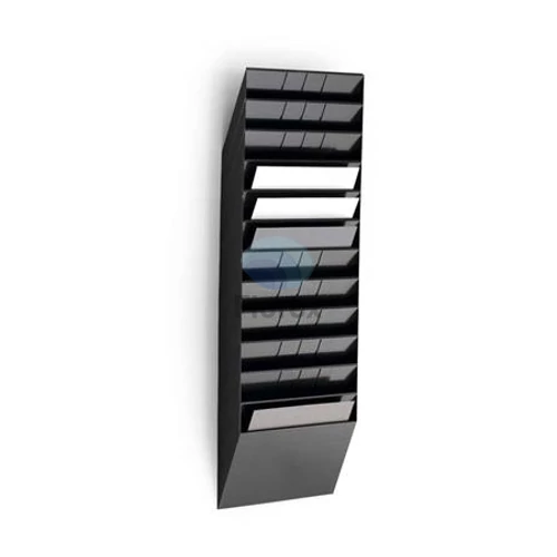 Prospektustartó, fali, fekvő, A4, DURABLE "FLEXIBOXX 12", fekete