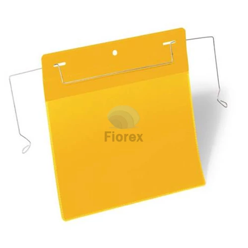 Logisztikai zseb, A5, fekvő, DURABLE, dróttal, sárga - 50db