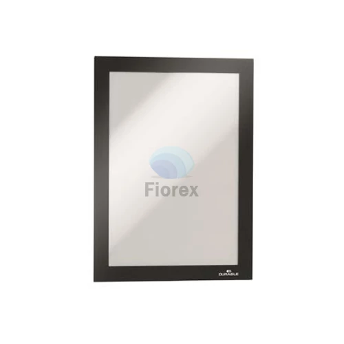 Infokeret, A5, öntapadó háttal, mágneses előlappal, DURABLE "DURAFRAME", ezüst-fekete - 2db