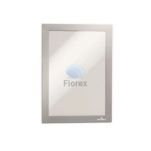 Infokeret, A5, öntapadó háttal, mágneses előlappal, DURABLE "DURAFRAME", ezüst-ezüst - 2db