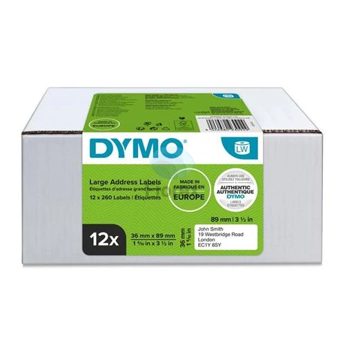 Etikett, LW nyomtatóhoz, 36x89 mm, 240 db etikett, DYMO