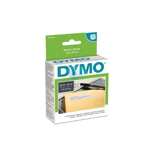 Etikett, LW nyomtatóhoz, 25x54 mm, 500 db etikett, DYMO
