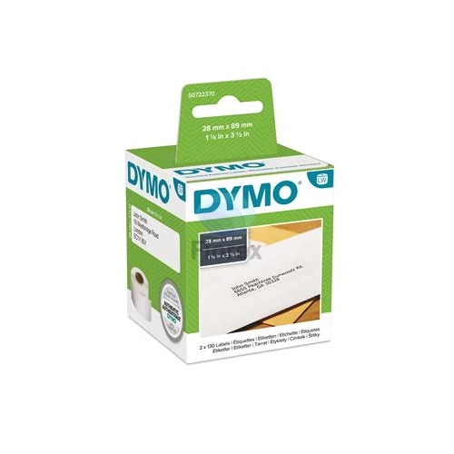Etikett, LW nyomtatóhoz, 28x89 mm, 130 db etikett, DYMO - 2 tekercs