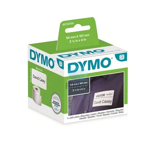 Etikett, LW nyomtatóhoz, 54x101 mm, 220 db etikett, DYMO