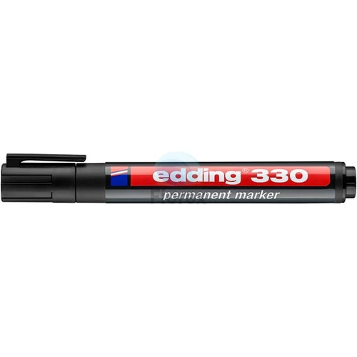 Alkoholos marker, 1-5 mm, vágott, EDDING "330", fekete