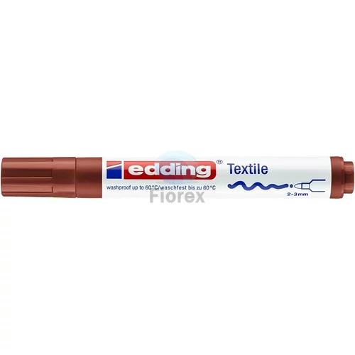 Textilmarker, 2-3 mm, kúpos, EDDING "4500", barna