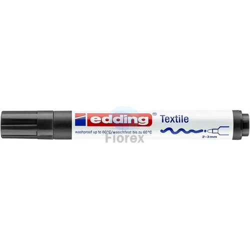 Textilmarker, 2-3 mm, kúpos, EDDING "4500", fekete