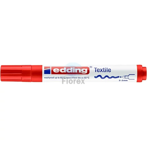 Textilmarker, 2-3 mm, kúpos, EDDING "4500", piros