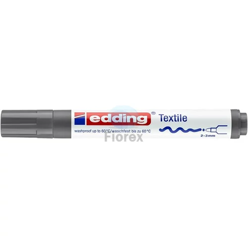 Textilmarker, 2-3 mm, kúpos, EDDING "4500", szürke