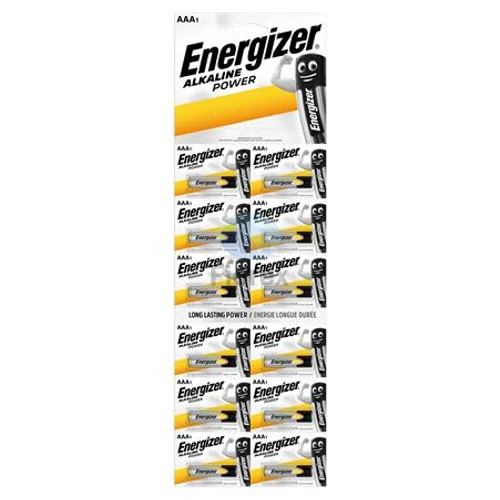Elem, AAA mikro, 12 db, egyesével téphető, ENERGIZER "Alkaline Power Kartella"